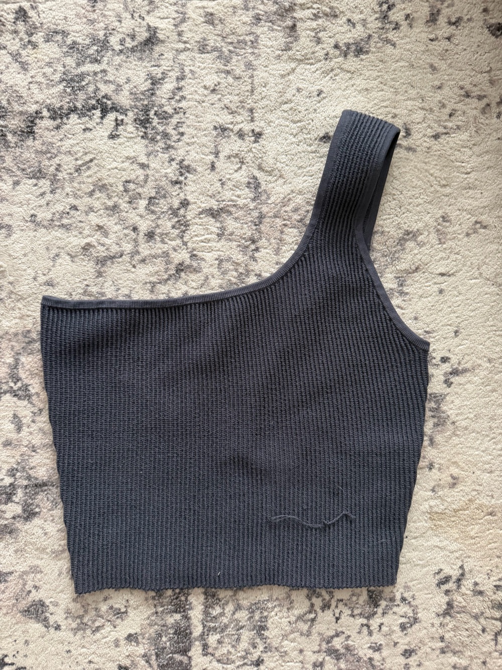 Quince One-Shoulder Ribbed Crop Top